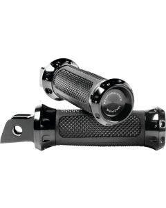 Performance Machine Black Overdrive Rider Footpegs Harley M8 Softail 18-Up