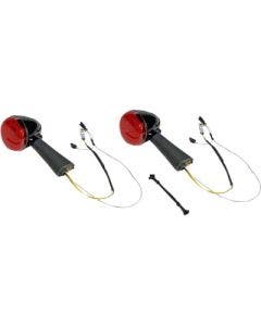 Custom Dynamics ProBEAM Rear Red Ring Bullet Turn Signal LEDs Black Scout 15-20