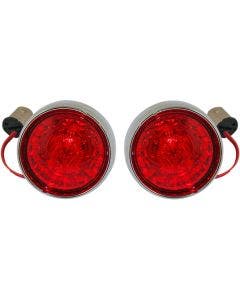 Custom Dynamics ProBeam Bullet Chrome Bezel Red Lens Rear Turn Signal 1157 Insert