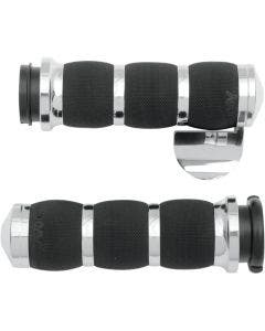 Avon Grips Air Cushion Chrome 3-Ring Grips w/Throttle Assist Harley TBW 08-23