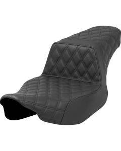 Saddlemen Step-Up Black Full Lattice W/Black Stitch Seat Harley 23-24 FLH/FLT