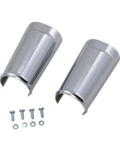 Arlen Ness Smooth Chrome Fat Tire Fork Boots Sliders Cow Bells for Harley 86-13