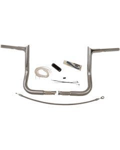 FBI Fat Baggers Chrome 12" EZ Install Pointed Handlebar Package Harley FLH 08-13