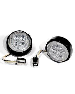 Ciro FANG® Black w/ Clear Lens Rear Signal Light Inserts With Bezel Dual Circuit