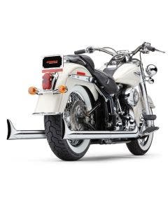 Cobra 6989 Chrome True Dual Fishtail Exhaust Pipe V-Twin Softail FXST FLST 12-17