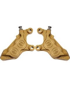 Performance Machine Gold Ops 4 Piston Front Left & Right Caliper Harley M8 17-Up