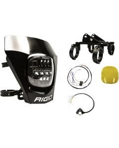 Rigid Adapt XE Moto LED Headlight Kit Black Number Plate 8k Lumens Universal