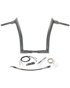 FBI Fat Baggers Chrome 1-1/2" EZ Install Pointed Top 14" Handlebar Kit Harley 18+