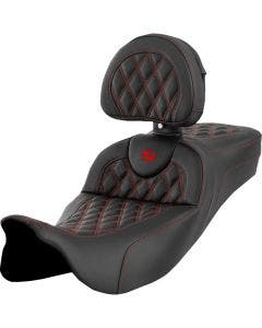 Saddlemen Red LS Extended Reach RoadSofa Seat W/Backrest Harley 08-23 Touring