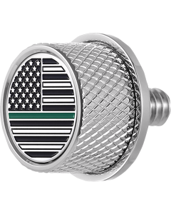 Figurati Steel Contrast Green Line Flag Seat Mounting Knob 4 Harley 65-22 Touring