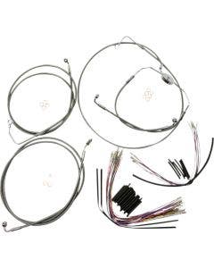 Magnum XR Handlebar Cable Install Kit Stainless Chrome 15-17 Rise Harley 09-12