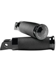 Performance Machine Black Contour Rider Footpegs Harley M8 Softail 18-20