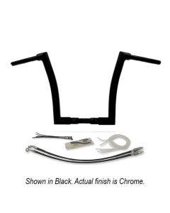 FBI Fat Baggers Chrome 1-1/2" EZ Install Flat Top 14" Handlebar Harley FLTR 15-20