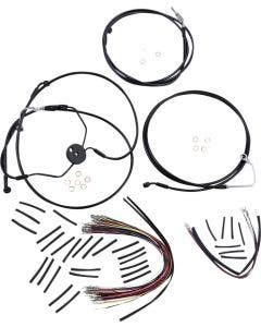 Magnum XR Handlebar Cable Install Kit All Black 15-17 Rise Harley 09-12