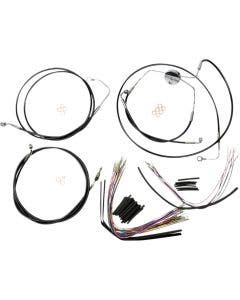 Magnum XR Handlebar Cable Install Kit Black Chrome 15-17 Rise Harley 08-13