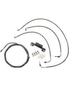 LA Choppers Cable Brake Line Kit 12-14 Mini Apes Stainless No ABS Harley M8 17-Up