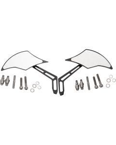 Pro One Black Weekend Warrior Billet Aluminum Left & Right Flame Mirrors Harley