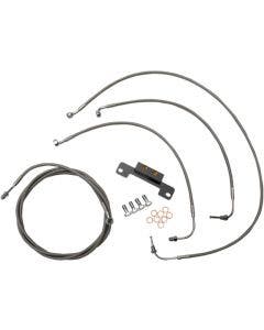 LA Choppers Cable Brake Line Kit Standard Mini Apes Stainless No ABS Harley M8 17-Up