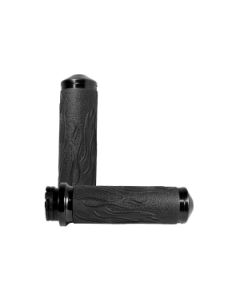 Avon Grips Black Anodized Flame Grips for Harley Cable Throttle Models