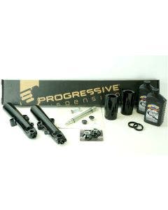 Black 49mm Front End Package w/ Flush Axle & Monotube Harley 14-17 FLH/T Models