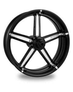 PM Formula Black Platinum Cut BMP Wheels Package Set With Tires for Harley 
