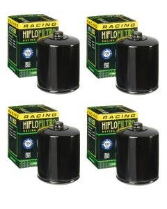 HiFloFiltro HF171BRC Set of 4 Black High Performance Oil Filter 99-19 Harley Models