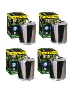 HiFloFiltro HF171CRC Set of 4 Chrome High Performance Oil Filter 99-19 Harley