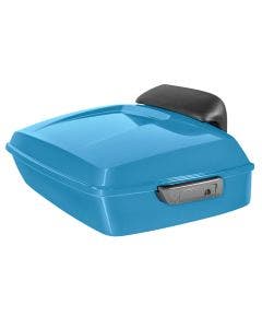 Hogworkz Frosted Teal Chopped Tour Pack Slim Backrest Chrome Hardware for Harley FLH '97-'24