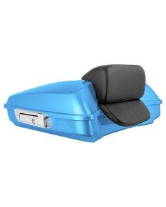 Hogworkz Frosted Teal Razor Tour Pack Slim Backrest Chrome Hardware for Harley FLH '97-'24