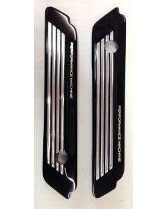 Performance Machine Fluted Contrast Cut Saddlebag Latch Covers Harley FLT 14-15 | 0200-2007-BM