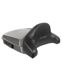 Hogworkz Gauntlet Gray Chopped Tour Pack Full Backrest Black Hardware for Harley FLH '97-'24