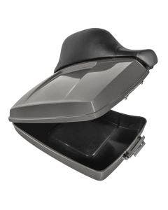 Hogworkz Billiard Gray Chopped Tour Pack Full Backrest Chrome Hardware for Harley FLH '97-'24