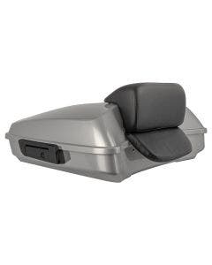Hogworkz Gauntlet Gray Razor Tour Pack Slim Backrest Black Hardware for Harley® FLH '97-'24