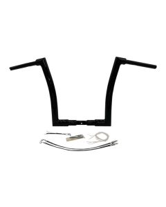 FBI Fat Baggers Black 1-1/2" EZ Install Flat Top 14" Handlebar Harley FLTR 15-20