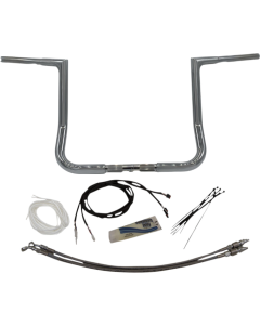 FBI Fat Baggers 1-1/4 Chrome 14 EZ Install Flat Top Handlebar Harley Batwing 14-20
