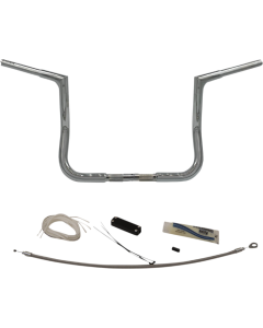 FBI Fat Baggers 1-1/4 Chrome 12 EZ Install Flat Top Handlebar Harley Batwing 98-13