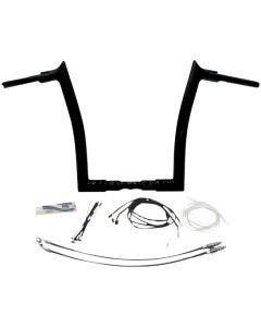 FBI Fat Baggers Black 1-1/2" EZ Install Pointed Top 14" Handlebar Kit Harley 18+