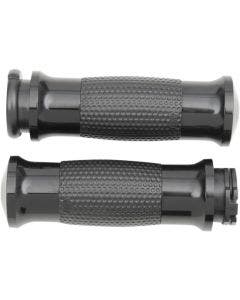 Avon Black Anodized Soft Gel 3 Ring Ergonomic Hand Grips Harley Cable Throttle GEL-70-ANO