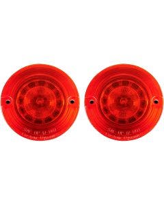 Custom Dynamics PB-R-1156-T Red Rear Turn Signal Insert Flat Bezel Harley
