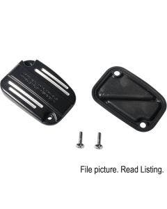 Drag Black Front Brake Master Cylinder Cover with Gasket Harley Touring FL 17-Up