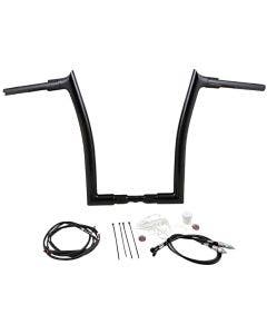 FBI Fat Baggers Black 1-1/2" EZ Install Pointed Top 16" Handlebar Kit Harley 18+
