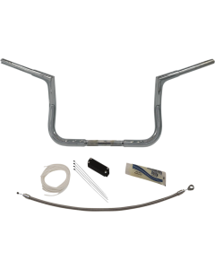 FBI Fat Baggers 1-1/4 Chrome 10 EZ Install Flat Top Handlebar Harley Batwing 98-13