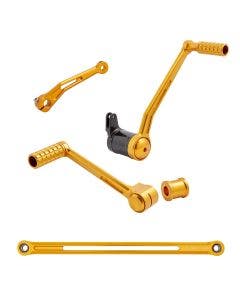 Arlen Ness 420-104 Gold Speedliner Foot Controls Solo Toe Shifter Harley 08-up FLH