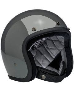 Biltwell Bonanza Gloss Storm Grey 3/4 Open Face Motorcycle Helmet XS-2XL