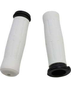 Avon Grips White Rubber Old School Look Grips for Harley Throttle By Wire 08-23