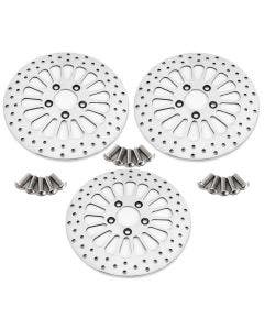 DNA Super Spoke Dual Front & Single Rear Polished Rotors 08-13 Harley Touring