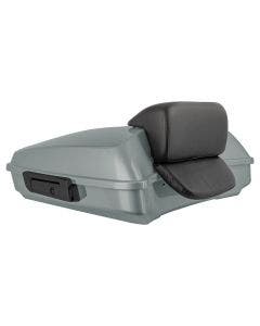 Hogworkz Gunship Gray Razor Tour Pack Slim Backrest Black Hardware for Harley® FLH '97-'24