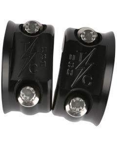 Thrashin Supply Co Black Machined 1" Brake Clutch Perch Clamps Harley ARP