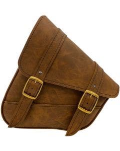 Willie & Max Brown Swing Arm Bag Synthetic Leather Triangulated Swingarm Fit 