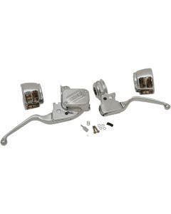 Drag Chrome Handlebar Control Kit w/ Mechanical Clutch 15-17 Harley FXSB FLS/T